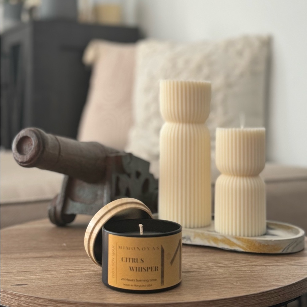 Handmade Soy Wax Ribbed Sculptural Candle set – Modern Candles, Eco-Friendly
